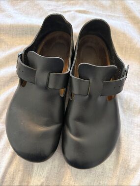 Birkenstock Black Leather Clog Sandals